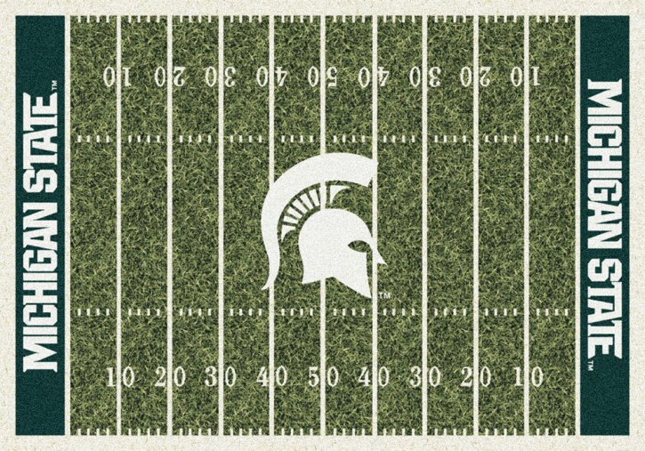 Michigan State Football Field Area Rug - MSU