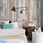 Brewster offers a country rustic appeal with pops of color in an affordable easy to hang wallpaper.