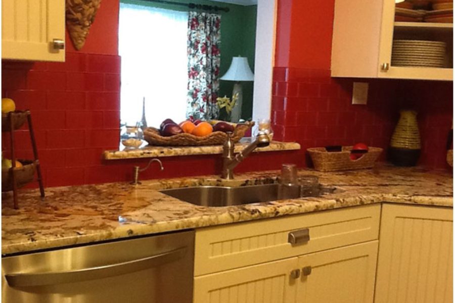 Red Apple Rockin' Rye Glass Subway Tiles  available at Custom Home interiors! 