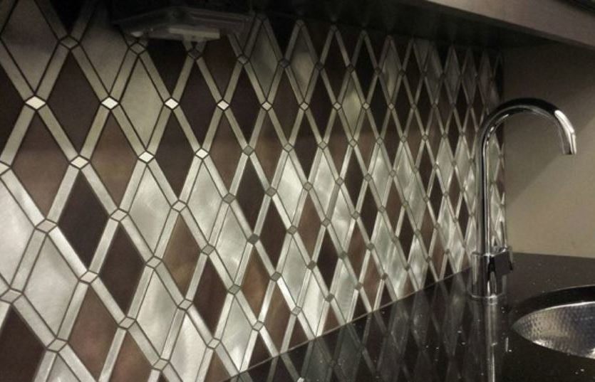 Falling Star Metal and Glass Mosaic available at Custom Home Interiors! 