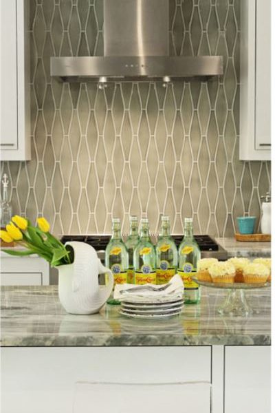 Waterfall Shifting Sands Mosaic Glass Tiles at Custom Home Interiors